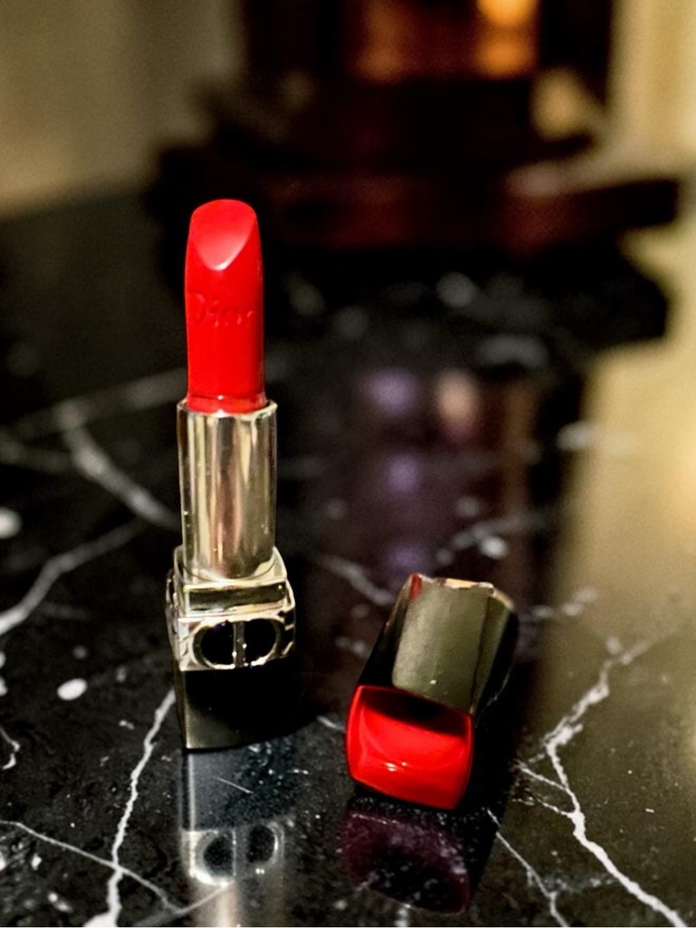 Dior Rouge Satin Lipstick in Bold Red #999